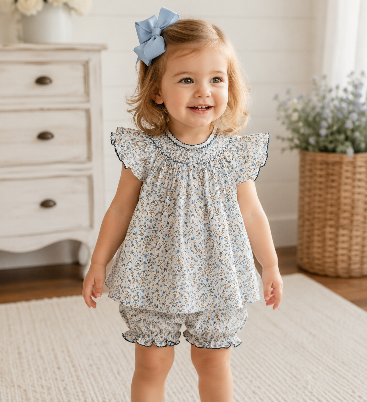 Blue Meadow Bloomer Set
