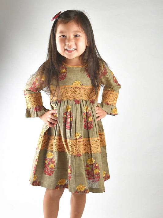 Golden Harvest Lace Dress