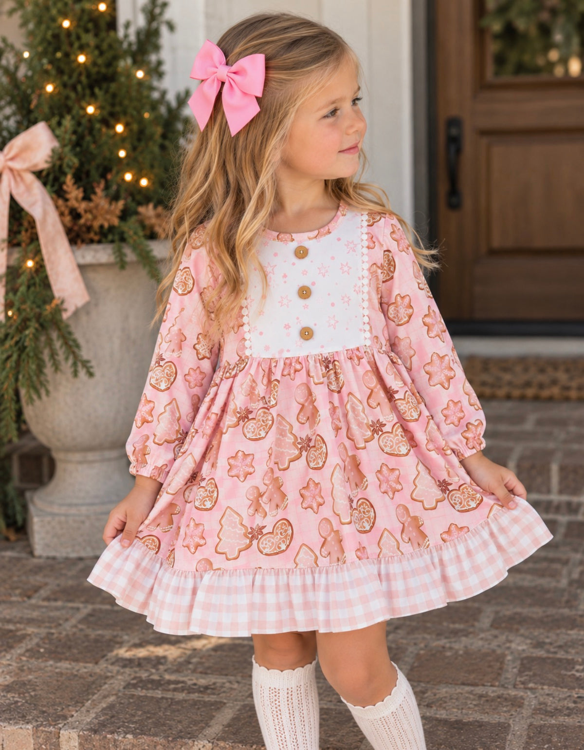 Holiday Cookie Ruffle Dress